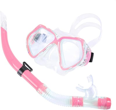 Duikmasker Snorkelset - Onderwateruitrusting - Snorkelen Ontdekken - Panoramisch Zicht - 17x9 cm - Roze