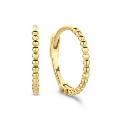 New Bling 9NB-0775 Zilveren Oorringen - Dames - Bewerkt - Bolletjes - 15 x 1,3 mm - Zilver - Gold plated (verguld/Goud op Zilver)