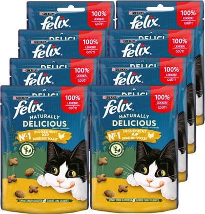 Felix Naturally Delicious - Kattensnacks - Kattensnoepjes - Kip - 8 x 50 g