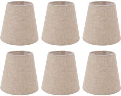 Set van 6 Kleine Lampenkappen - Linnen Chandelier Shades - Clip On Lampenkap - 3.7x5.5x5.1 inch