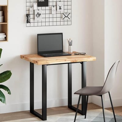 Houten Bureaublad - Tafelblad Werkblad - Bureau Keuken - Massief Hout - 100x60cm - Onbehandeld