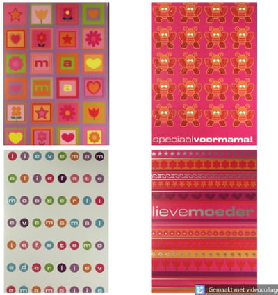 6 Luxe Moederdag Wenskaarten - Moeder Mama Wens Kaart - 4 Motieven - Cartesse - Met Envelop - 16.5x11.5cm - Muttertag Fete des Meres Mother's Day