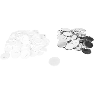 Lot de 100 pièces de badges vierges pour machine à fabriquer des boutons, boutons ronds antirouille à monter soi-même 3in white