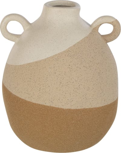 J-Line vaas Oor - keramiek- beige/lichtbruin - small - Ø 16 cm