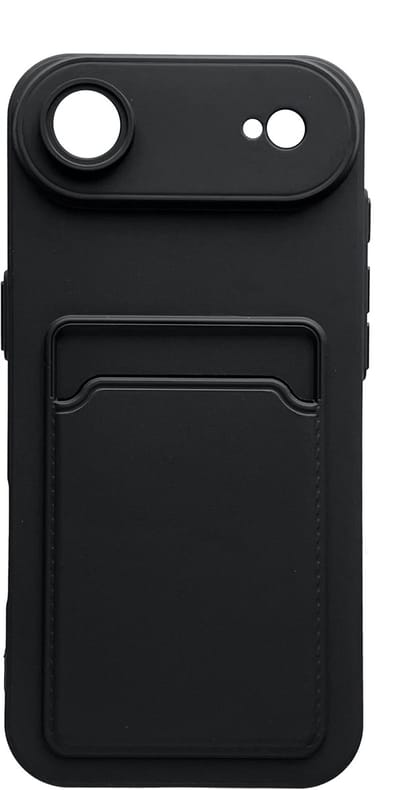 Casemania Hoesje Geschikt voor Apple iPhone 17 Air - Zwart - Anti-shock Back Cover met Pasjeshouder - Telefoonhoesje met Kaarthouder