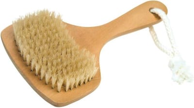 Croll & Denecke Bad borstel met kort handvat - Rugborstel douche met steel – 100% Natuurlijk – Lotus hout & Kokosharen