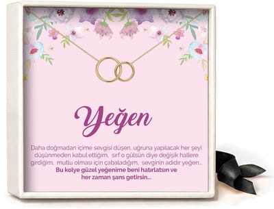 Pera Jewelry - 925 sterling zilveren Twee Ringen ketting - Çift Halka Kolye – Yeğen - Collier - Ketting Dames - Ketting met Hanger