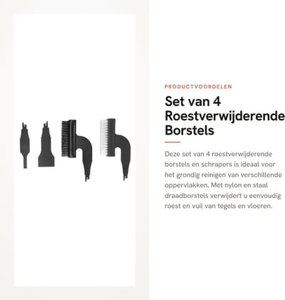 Dailygoods - Set van 4 Roestverwijderende Borstels en Schrapers