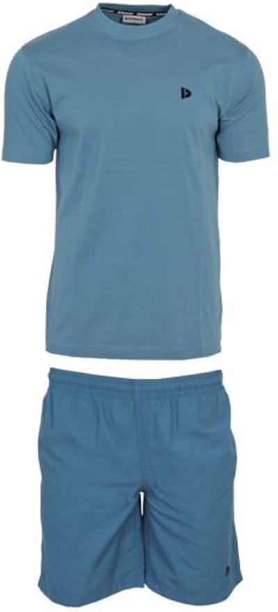 Donnay - Zomerset (Levi) - T-shirt/Lange Short - Heren - Light Denim Blue (345)- maat S