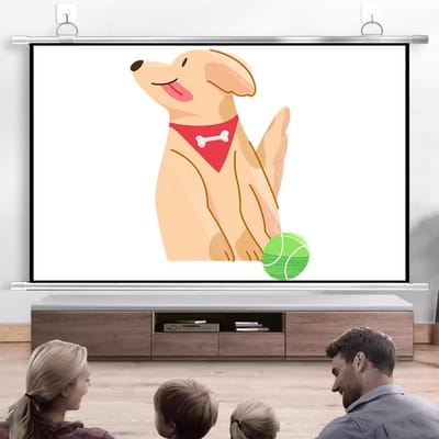 Projectiescherm - Filmscherm Beamer - Thuisbioscoop Presentatie - Handmatig Oprolbaar - 50 inch 16:9 - Wit