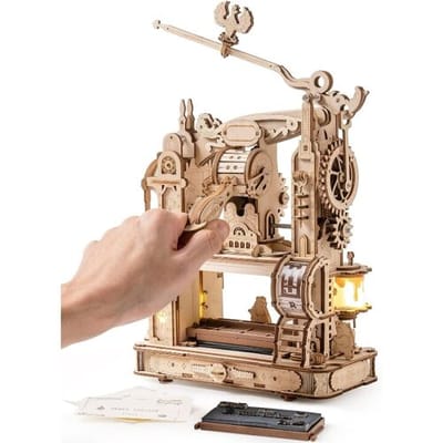 ROKR 3D Puzzle for Adults, Wooden Puzzles Classic Printing Press Model Building Kits, DIY Wood Crafts Cool Toys for Birthday, STEM Hobbies for Women Men (LK602)