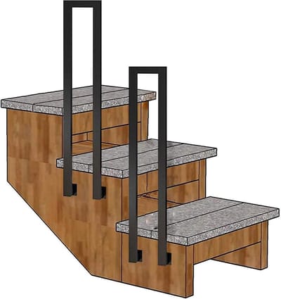 Trapleuning Buiten - Handrail Balustrade - Veilige Trappen - Smeedijzer Duurzaam - 50cm Lengte - Zwart