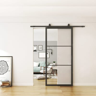 Schuifdeur - Staal - 3 Vlaks - Helder Glas