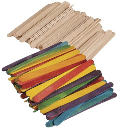 Rayher Hobby Knutselstokjes houtjes - 288x - houten ijsstokjes - mix kleuren - 11 cm - knutselen