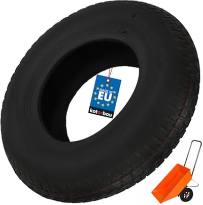 KOTARBAU® Kruiwagenband, Band voor Kruiwagen, Gummi, ⌀ 40 cm, Zwart, 4 PR, Vervangende Kruiwagenband, Kruiwagen Rubber Band, voor alle Gangbare Kruiwagens