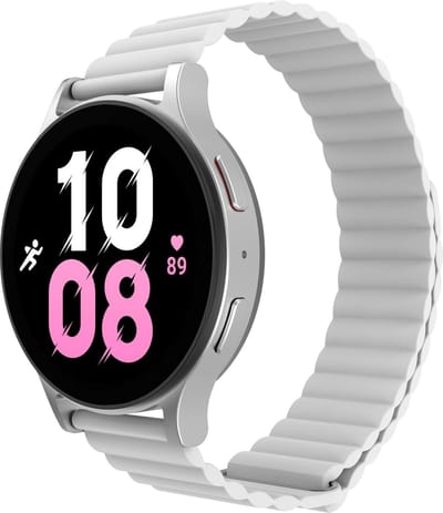 Cazy horlogebandje geschikt voor Samsung Galaxy Watch Bandje (Magfit) - Smartwatchbandjes - Universeel bandje geschikt voor Samsung Galaxy Watch 7 / Watch 6 / Watch 5 / Watch 4 / Watch FE - Ivory