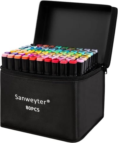 Alcohol Markers - Markers Set - Alcohol Inkt - 80 Kleuren - Dubbelzijdige Tips - Voor Creatieve Beginners