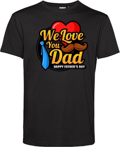 T-shirt We Love You Dad | Vaderdag | Vaderdag cadeau met tekst | Vaderdag cadeau | Zwart | maat XS
