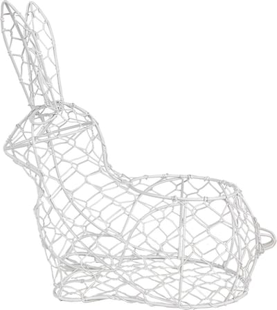 Clayre & Eef Eiermand Konijn 30 cm Wit Metaal