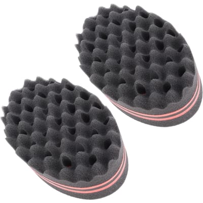Twist Spons Tweezijdig Haarstyling Verzorgingstool Verdikken Professionele Krullende Spons voor Zwarte Mannen black