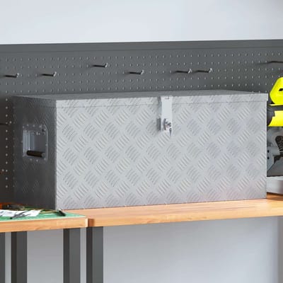 vidaXL - Aluminium - kist - 80x30x35 - cm - zilverkleurig