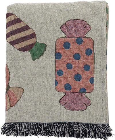 Bloomingville Plaid katoen naturel Caramella 130x150cm