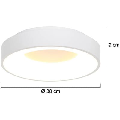 Plafonnier Steinhauer Ringlede 2562W - Wit Ø38cm - Modern, van kunststof en metaal, ideaal voor binnen ruimtes