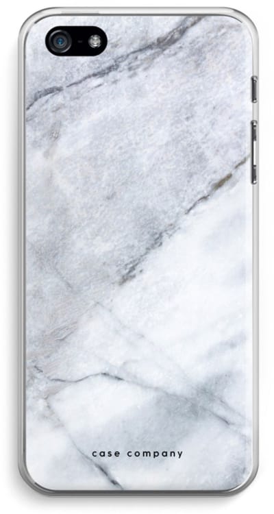 Case Company® - Hoesje geschikt voor iPhone 5 / 5S / SE (2016) hoesje - Witte marmer - Soft Cover Telefoonhoesje - Bescherming aan alle Kanten en Schermrand