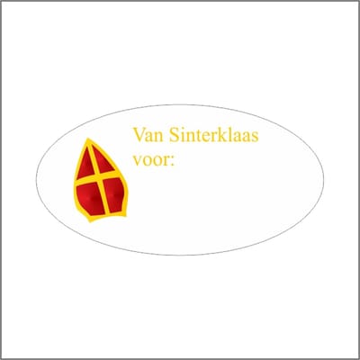 Sluitsticker - Sluitzegel - Sinterklaas - VAN SINT VOOR....... - Etiketten - beschrijf baar (doosje van 500 stuks)