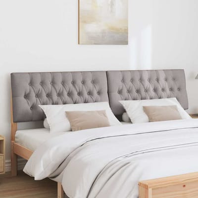 vidaXL - Gestoffeerd - hoofdbord - Taupe - 200 - cm - Massief - grenenhout