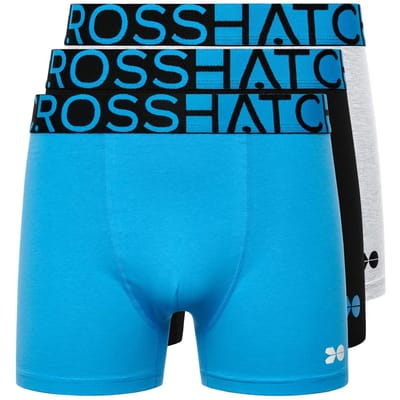 Crosshatch Heren Dumas Boxershorts (Set van 3) (Malibu Blauw)