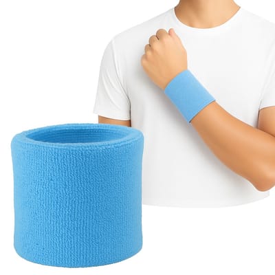 Polsbandje I Zweetband I Zweetbandjes I Pols I Sportbandjes I 1 Stuk I 8 x 10 CM I Lichtblauw