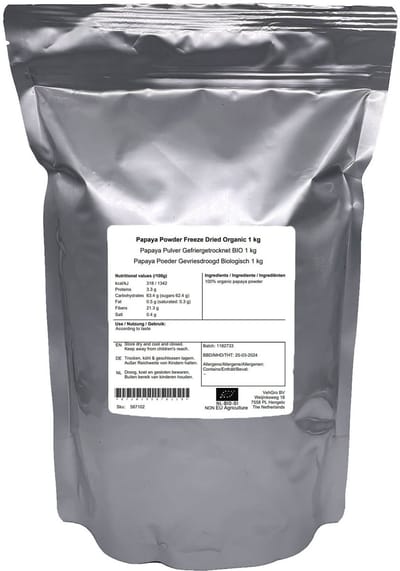 Papaya Poeder Gevriesdroogd - 1 Kg - Holyflavours