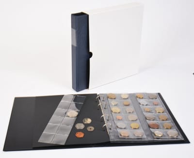 Hartberger Combi Muntenalbum voor 96 munten inclusief kartonnen cassette - schuifsysteem - makkelijk uit te breiden - Made in Holland - Munt album verzamelmap - Supersafe - Hartberger.nl - muntenmap