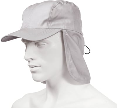 Pet met nekbescherming - Baseball cap - Petten - Verstelbaar - Met elastische sluiting - One size - Katoen - Grijs