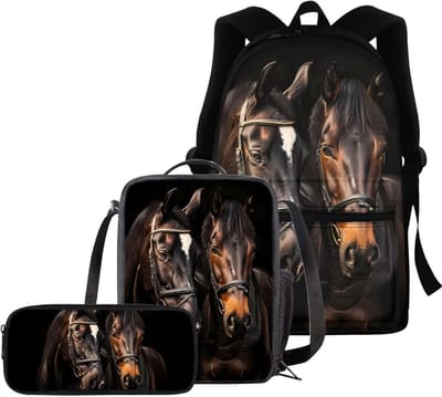 Schooltassen Set - Rugzak Lunchtas Etui - Schoolbenodigdheden Opbergen - Drie Delige Set - 40 x 28.5 x 17 cm
