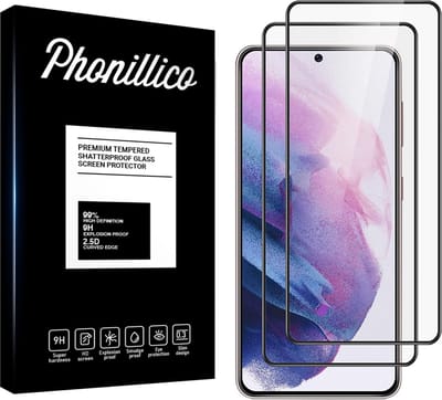 Screenprotector voor Samsung Galaxy S21 Plus - 2 stuks Beschermglas van glas Transparante glazen schermbeschermfolie met zwarte randen