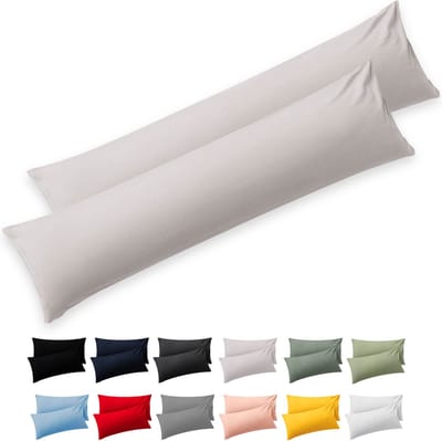 Blumtal - Set Van 2 Kussenslopen - Superzachte Premium Jersey Kussenhoes - 100% Katoen - 40 x 145 cm - Grijs