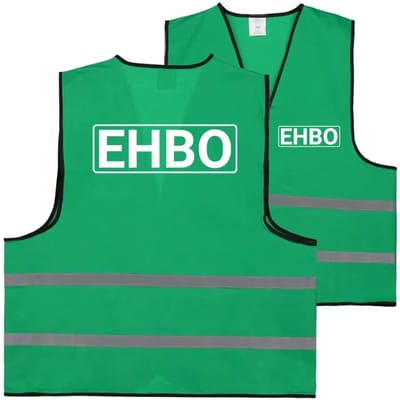 EHBO hesje groen | voor- en achterkant bedrukt