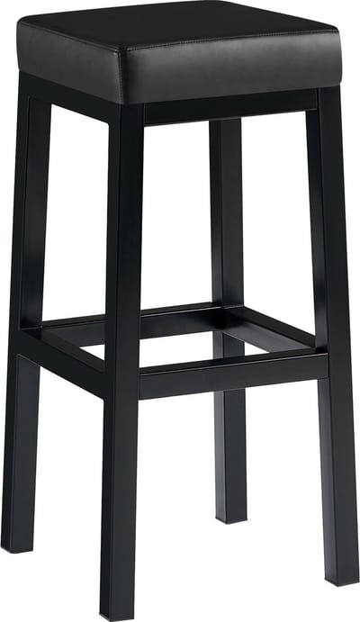 CLP Taylor Barkruk - zwart metalen frame - Zithoogte 83 cm - zwart/zwart