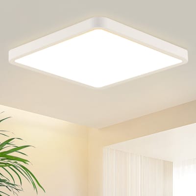 NETTLIFE Plafondlamp LED - 23cm - vierkant - Wit - 3000 K Warm wit Licht - Modern Plafondverlichting - Plafondlamp plat - voor Slaapkamer | Woonkamer | Keuken- 18W