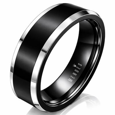 Wolfraam heren ring Zwart Zilverkleurig 8mm-21.5mm