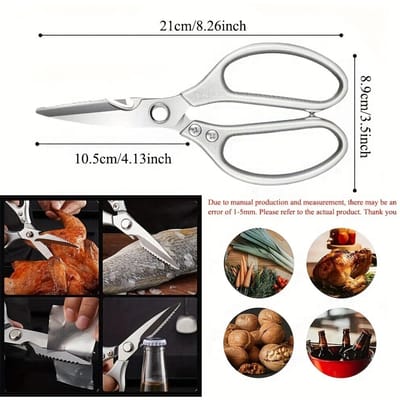 1 stuks Professionele 8,5-inch Keukenschaar van Roestvrij Staal met Handvat van Aluminiumlegering Perfect voor het Knippen van Kippenbotten en Meer