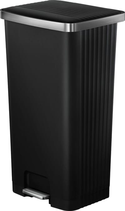 EKO - Hana 2 Pedaalemmer 90 liter - Plastic RVS - Zwart - Softclose
