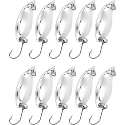 Lot de 10 pièces Leurres de pêche Wobbler Appâts Style cuillère Métal artificiel Hameçon (Argent, 5g) white