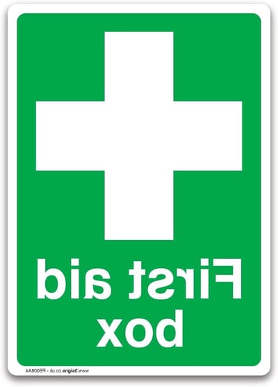 Veiligheidsbord EHBO - Noodhulp sticker - Veiligheid signaleren - Voldoet aan normen - A4 formaat - Wit