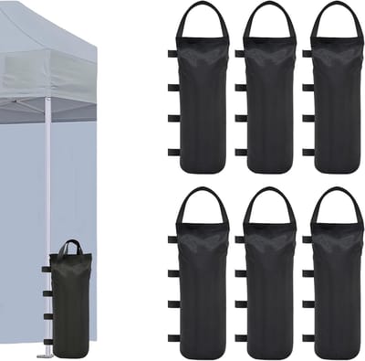 Zware zandzakken voor tenten: 6 stuks, 50 x 20 cm, robuuste Oxford stof, ideaal voor gazebos en buitengebruik, weerbestendig en duurzaam