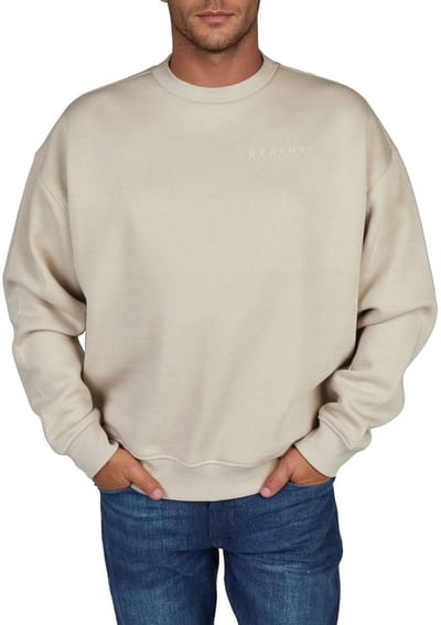 DENIMFY Heren trui DFKeno bequem Beige L Ronde Hals Volwassenen sweatshirt / sweater