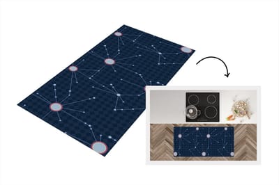 Keukenloper - Loper keuken - Ruimte - Astronomie - Patronen - 120x60 cm - Keukenloper vinyl