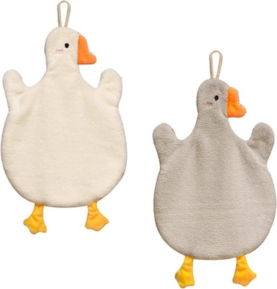 Set van 2 Schattige Dieren Handdoeken voor Kinderen - Microvezel, Sneldrogend en Absorberend, Ideaal voor Keuken en Badkamer